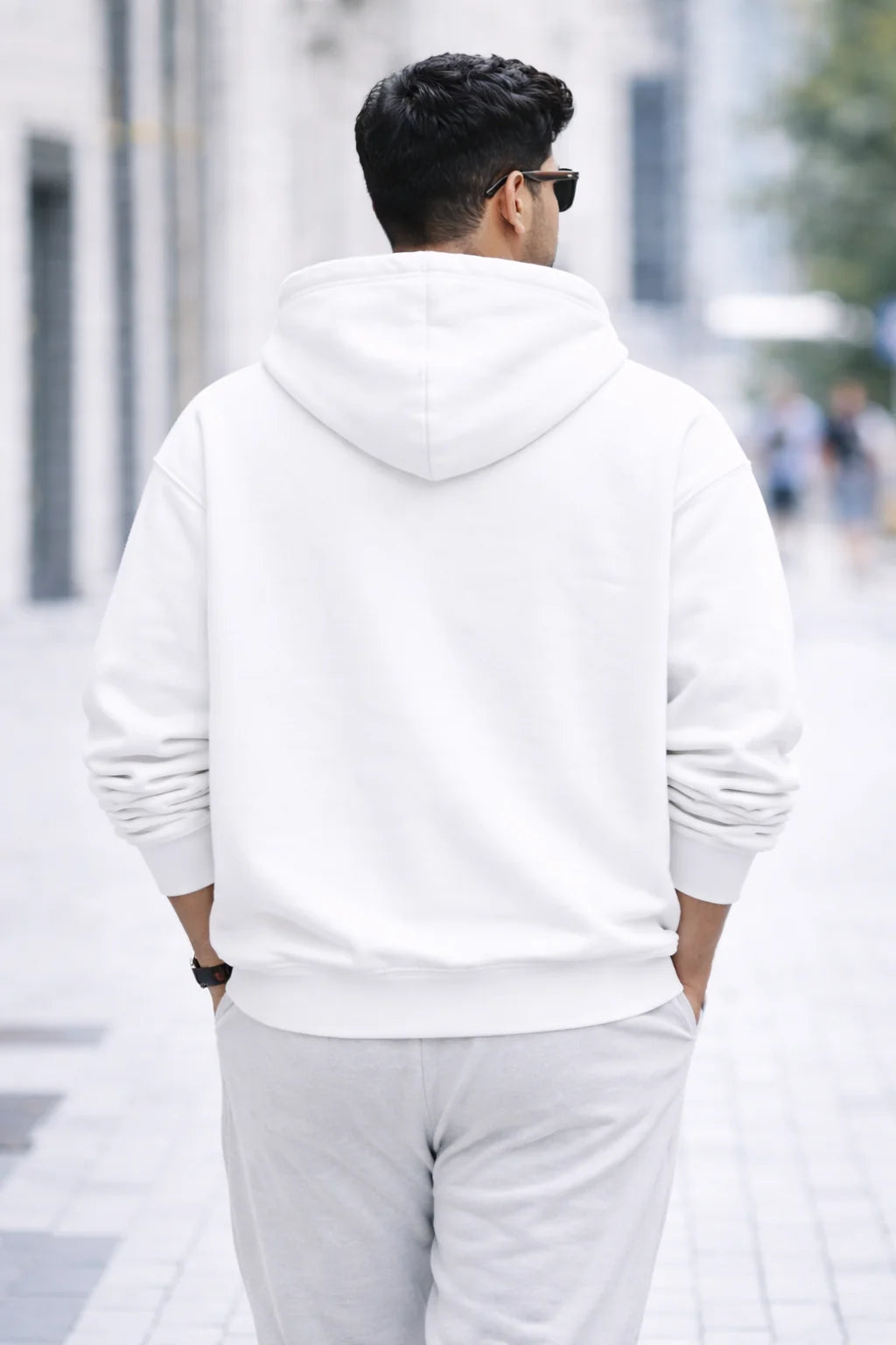 Men's Oversized Hoodie – White | Heavy 430 GSM Cotton Winter Hoodie