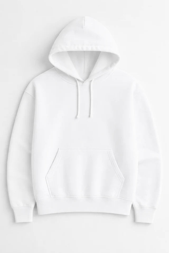 Women's Oversized Hoodie – White | Heavy 430 GSM Cotton Winter Hoodie