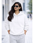Women’s white oversized 430 GSM cotton hoodie by 365BC