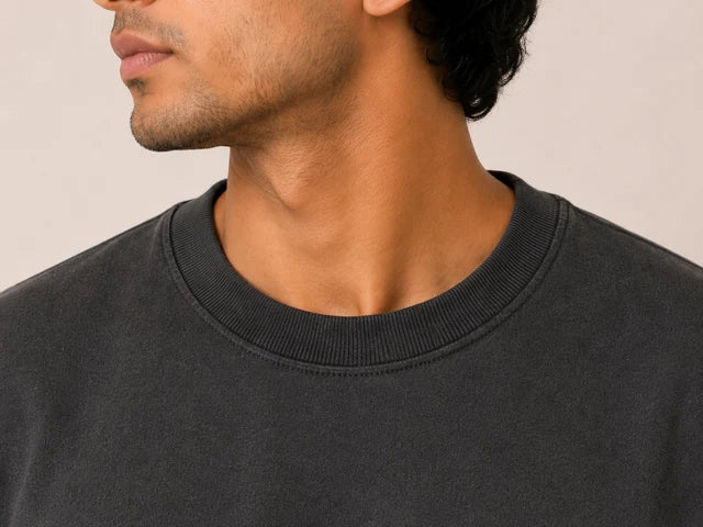 Men's Charcoal 240 GSM 100% Cotton French Terry Oversized T-Shirt