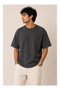 365BC men's charcoal 240 GSM 100% cotton French Terry oversized T-shirt