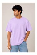 365BC men's lavender 240 GSM 100% cotton French Terry oversized T-shirt