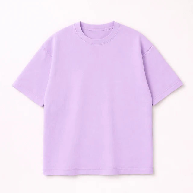 Men's Lavender 240 GSM 100% Cotton French Terry Oversized T-Shirt