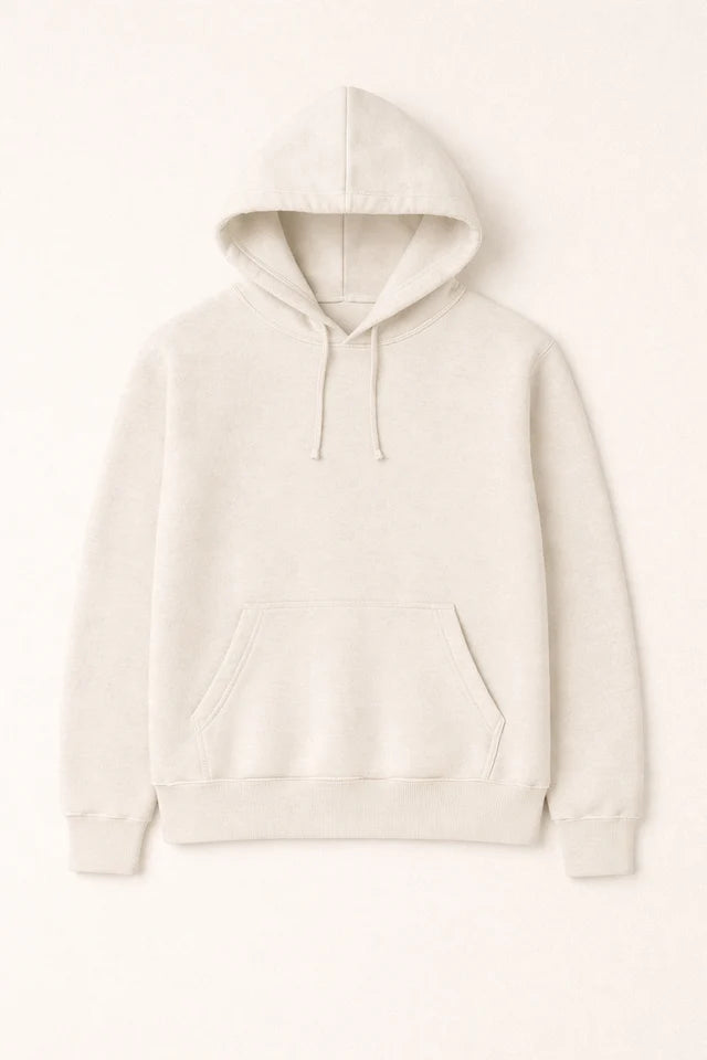 Men's Premium Cotton Hoodie – Off White | Everyday Hoodie for Men