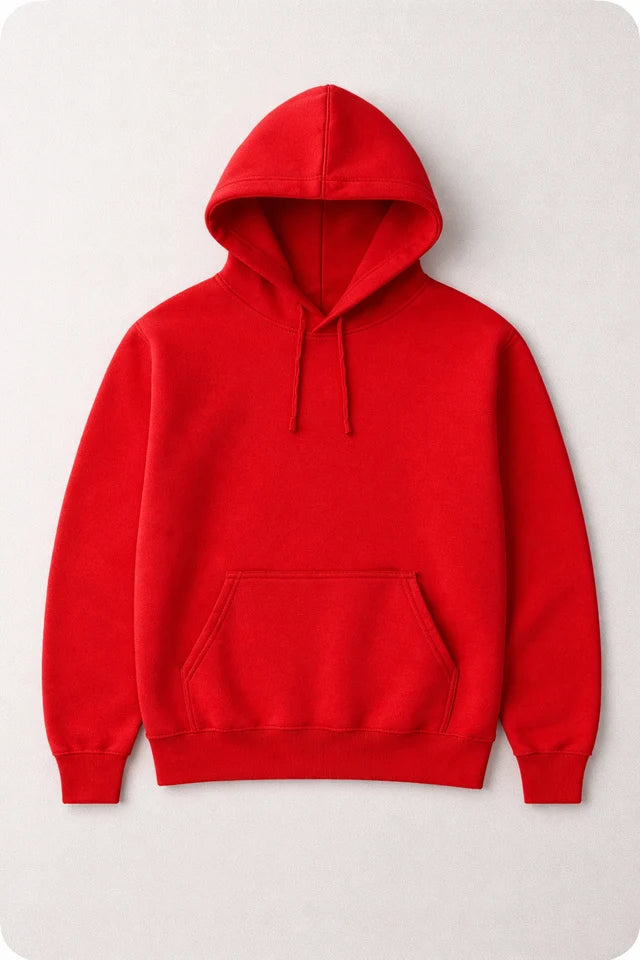 Men's Premium Cotton Hoodie – Red | Bold Winter Hoodie for Men