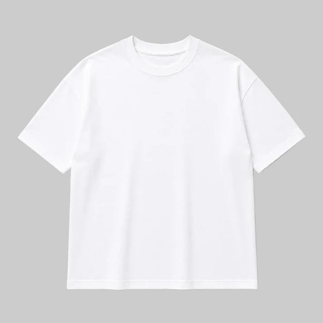 Men's White 240 GSM 100% Cotton French Terry Oversized T-Shirt