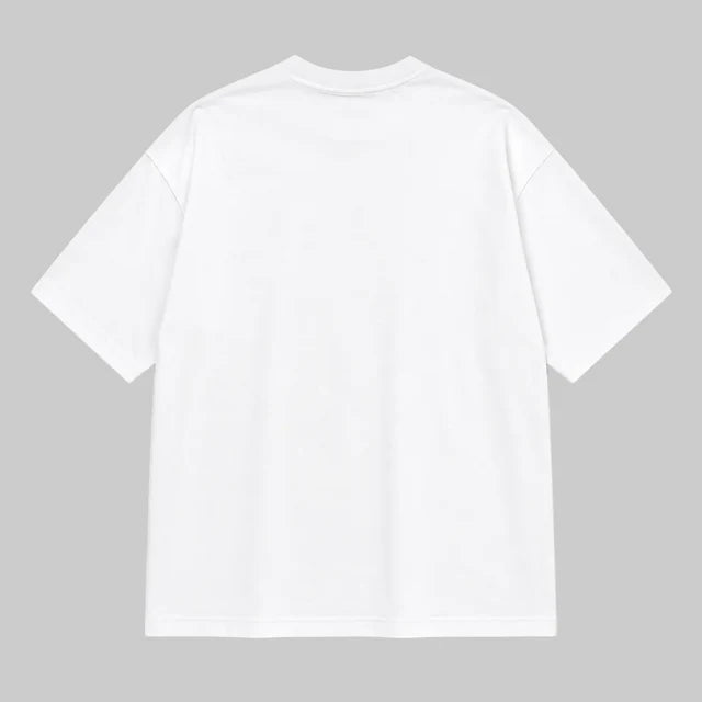 Men's White 240 GSM 100% Cotton French Terry Oversized T-Shirt